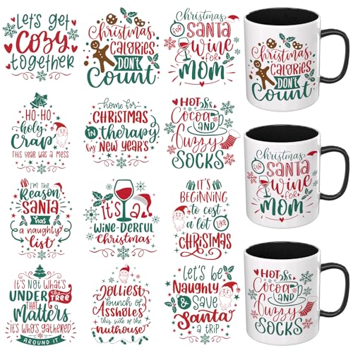 Dorsbaby 12 Blatt Zitate UV DTF Cup Wrap (Merry Christmas) von DORSBABY