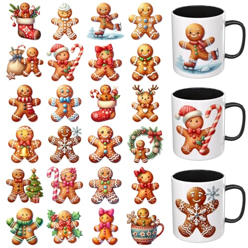 Dorsbaby 24 Blatt Lebkuchenmann UV DTF Cup Wrap (niedlich) von DORSBABY