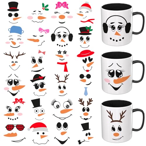 Dorsbaby 24 Blatt Schneemann UV DTF Cup Wrap (Emoji) von DORSBABY