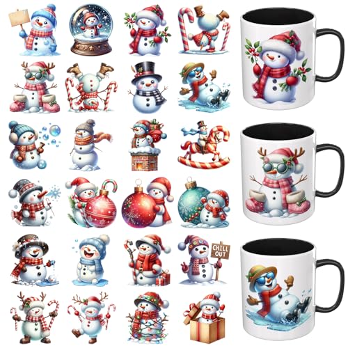 Dorsbaby 24 Blatt Schneemann UV DTF Cup Wrap (Funny) von DORSBABY
