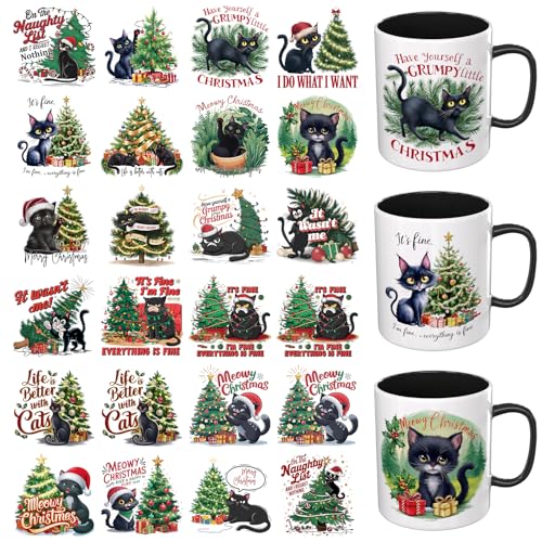 Dorsbaby 24 Blatt Tiere UV DTF Cup Wrap (Katze) von DORSBABY