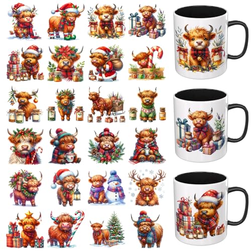 Dorsbaby 24 Blatt Tiere UV DTF Cup Wrap (Kuh) von DORSBABY