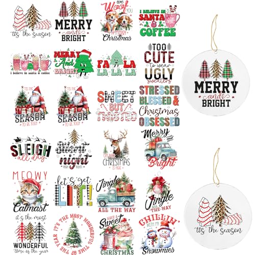 Dorsbaby 24 Blatt Transferpapier für Weihnachtsanhänger (Retro-Weihnachten) von DORSBABY