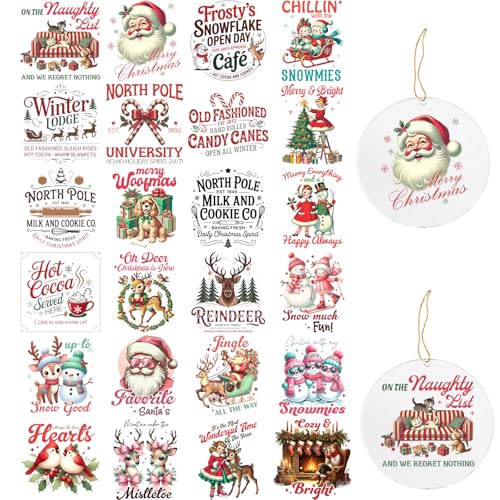 Dorsbaby 24 Blatt Transferpapier für Weihnachtsanhänger (Retro-Zitate) von DORSBABY