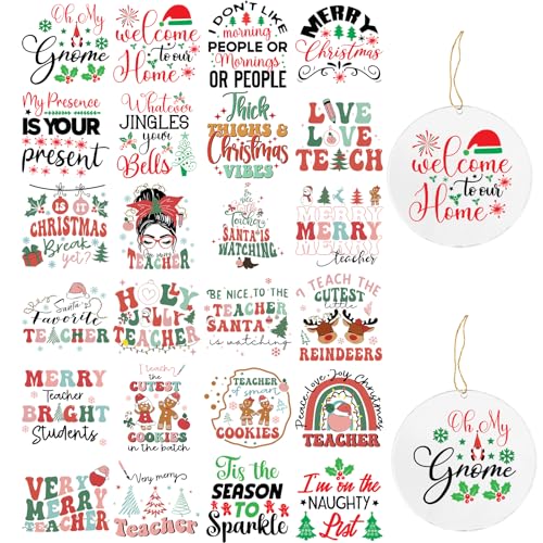 Dorsbaby 24 Blatt Transferpapier für Weihnachtsanhänger (liebe Zitate) von DORSBABY