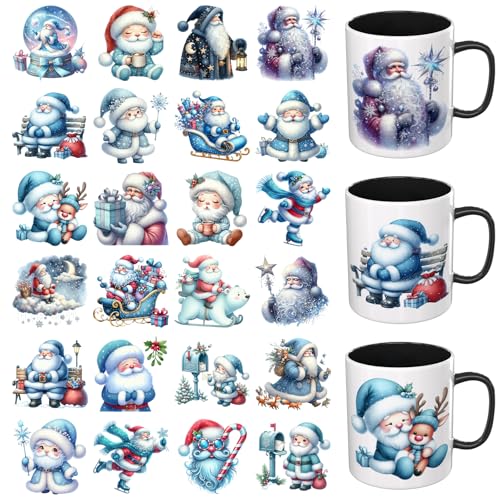 Dorsbaby 24 Blatt Weihnachtsmann UV DTF Cup Wrap (Funny) von DORSBABY