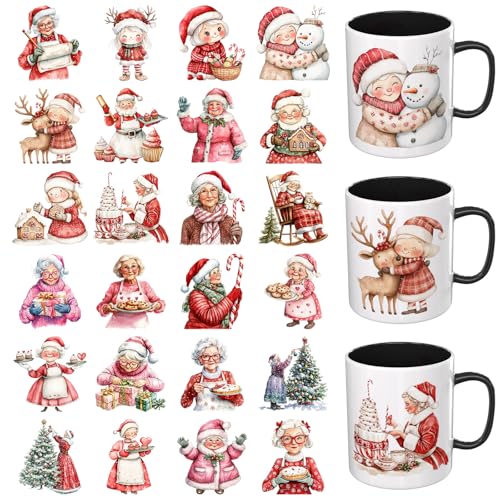 Dorsbaby 24 Blatt Weihnachtsmann UV DTF Cup Wrap (Oma) von DORSBABY