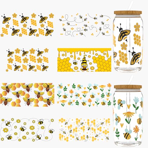 Dorsbaby 24 Stück Cartoon Bienen UV DTF Cup Wrap für Glas Serie UV DTF Cup Wraps für 473.6 g Glas, dekorative Tassen, Flaschen usw., Handwerk, DIY Kunstbedarf Verpackung Transferpapier Dorsbaby 24 Stück Cartoon Bienen UV DTF Cup Wrap für Glas Serie UV DTF Cup Wraps für 473.6 g Glas, dekorative Tassen, Flaschen usw., Handwerk, DIY Kunstbedarf Verpackung Transferpapier von DORSBABY
