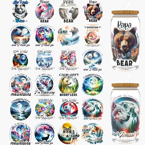 Dorsbaby 24 Stück UV-DTF-Becher-Wraps für 473 ml, Gläser, Tische, Stühle, Computer, hochviskoses UV-DTF-Transferpapier Dorsbaby 24 Stück UV-DTF-Becher-Wraps für 473 ml, Gläser, Tische, Stühle, Computer, hochviskoses UV-DTF-Transferpapier von DORSBABY