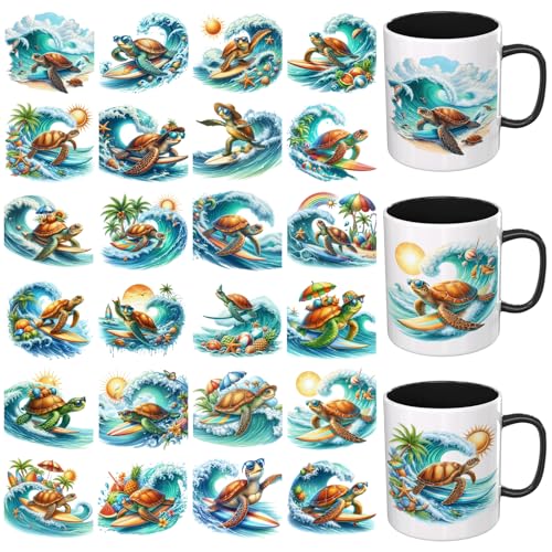 Dorsbaby 24 Stück UV-DTF-Becher-Wraps für Sommerschildkröten, Surfen, UV-DTF, geeignet für Tassen, Brillen, Notebooks, Computer, Tische und Stühle usw. Hochviskoses UV-DTF-Transferpapier Dorsbaby 24 Stück UV-DTF-Becher-Wraps für Sommerschildkröten, Surfen, UV-DTF, geeignet für Tassen, Brillen, Notebooks, Computer, Tische und Stühle usw. Hochviskoses UV-DTF-Transferpapier von DORSBABY