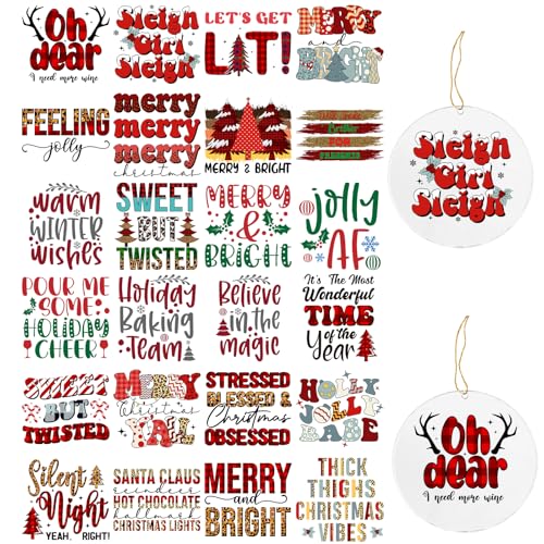 Dorsbaby 48 Blatt Weihnachtszitate Anhänger Transferpapier (Retro-Zitate) von DORSBABY