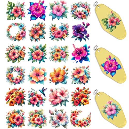 Dorsbaby 48 Stück Sommer Hibiskus Blume UV DTF Cup Wrap Transferpapier für Acryl Schlüsselanhänger, Motel und Hotel Schlüsselanhänger Dekoration, hochviskose UV DTF Cup Wrap Dorsbaby 48 Stück Sommer Hibiskus Blume UV DTF Cup Wrap Transferpapier für Acryl Schlüsselanhänger, Motel und Hotel Schlüsselanhänger Dekoration, hochviskose UV DTF Cup Wrap von DORSBABY
