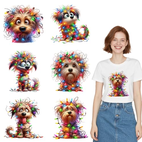 Dorsbaby 6 Bögen Weihnachts-Bügelbilder (lustiger Hund) von DORSBABY
