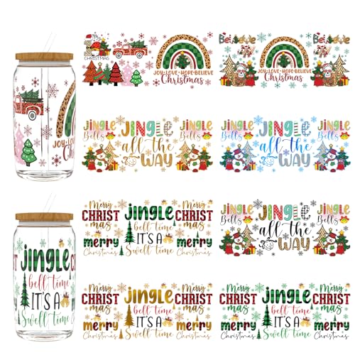 Dorsbaby 8 Blatt UV-DTF-Becherwickel für 473 ml (Merry Christmas) von DORSBABY