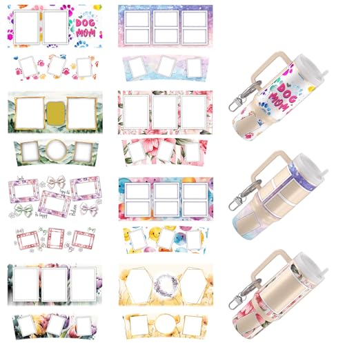 Dorsbaby 8 Stück Weihnachts-UV-DTF-Becher-Wrap-Transferpapier für Becher-Typ-Schlüsselanhänger, DIY-Handwerk, Schlüsselanhänger für DIY-Kreativität, UV-DTF-Becherwickel (Schlüsselanhänger) von DORSBABY