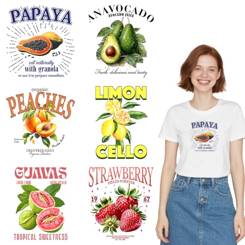 Dorsbaby DlY lron onDecals für T-Shirts, Kapuzenpullover, Kissen, Tragetasche, 6 Bögen von DORSBABY