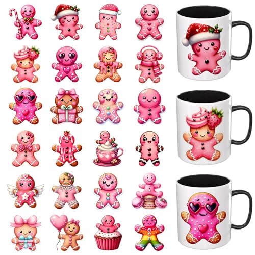 Dorsbaby Gingerbread Man UV DTF Cup Wrap (Pink), 24 Blatt von DORSBABY