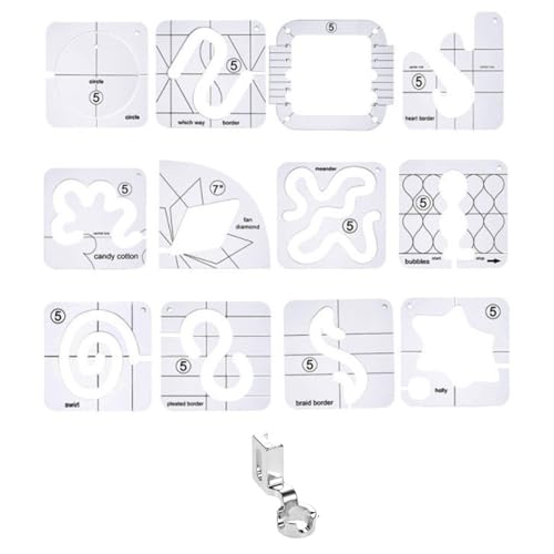 13 PCs Frees Motion Quilting Template Setzen 13 PCs Frees Motion Quilting Template Setzen von DOSERTY