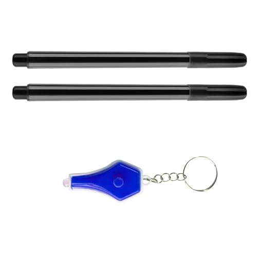 2-teiliges Stifte-Set mit unsichtbarer Tinte und hellem Schlüsselanhänger für geheime Nachrichten, Geheimstift für Kindergeburtstage, Weihnachtsfeiern von DOSERTY