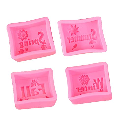 4-teiliges Silikon-Seifenform-Set für Kuchen, Fondant, Süßigkeiten, Schokolade, Dekoration, Backutensilien, Duftöl, Seifenherstellung, Bio von DOSERTY