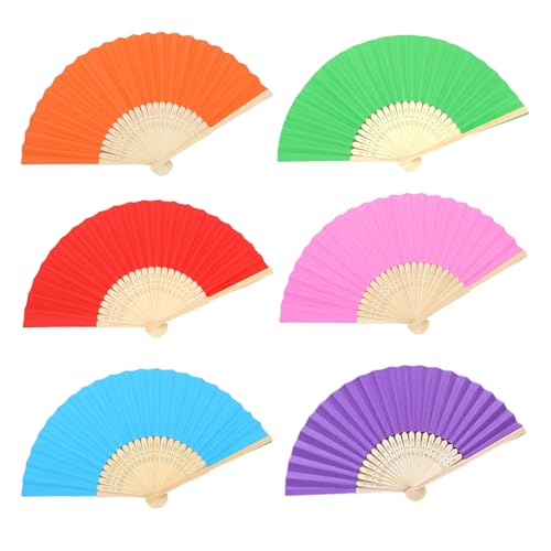 DOSERTY 6 Teilige Mehrfarbige Handheld Kühlfans Set Künstlerische Handwerksmalerei Weddings Partyzubehör Faltbare Handfans DOSERTY 6 Teilige Mehrfarbige Handheld Kühlfans Set Künstlerische Handwerksmalerei Weddings Partyzubehör Faltbare Handfans von DOSERTY