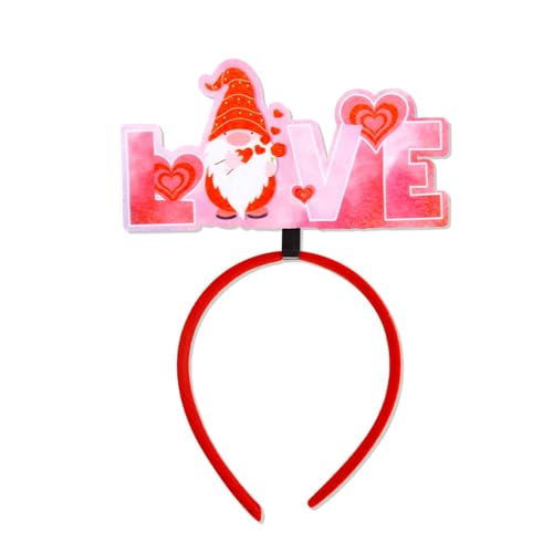 DOSERTY Festlicher Valentinstag Stirnband Cartoon Liebe Thema Haarband Kinder Mädchen Kopfschmuck Stilvolle Gesicht Requisiten Kopfbedeckung Zubehör Valentinstag Kostüm Zubehör von DOSERTY