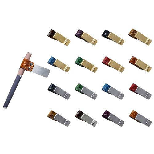 DOSERTY Stifthalter mit Clip, Leder, Stifthalter, Tagebuch, Bleistift, einzelner Schlitz für Tagebuch, Notizbuch, Klemmbrett, professioneller Clip von DOSERTY