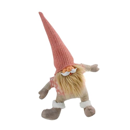 DOSERTY Zwerge Figur Ornament mit einzigartiger Pose einbeinige Zwergfigur für drinnen und draußen Weihnachtszubehör Urlaub Party Dekoration von DOSERTY