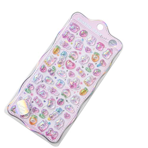 Dekorationen Ästhetischer Aufkleber Relief Sticker Scrapbooking Creative Candy Drop Hand Make Tagebilies Stationery Aufkleber Diary Staplerie Aufkleber von DOSERTY