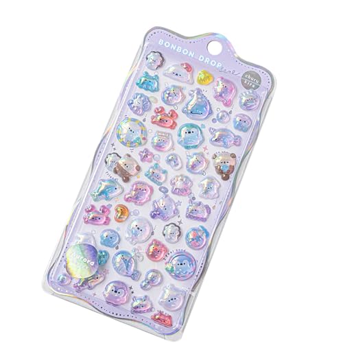 Dekorationen Ästhetischer Aufkleber Relief Sticker Scrapbooking Creative Candy Drop Hand Make Tagebilies Stationery Aufkleber Diary Staplerie Aufkleber von DOSERTY