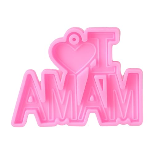 "I Love Mom Dad", Buchstaben-Schlüsselanhänger, Epoxidharz-Form, Erntedankfest, Muttertag, Vatertag, Anhänger, handgefertigt, Silikon, Epoxidharz, große Herzform von DOSERTY