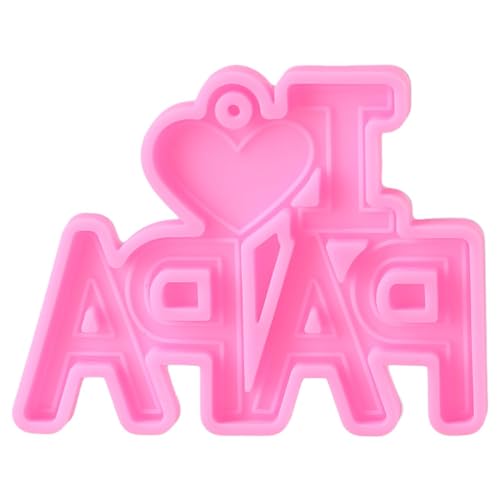 "I Love Mom Dad", Buchstaben-Schlüsselanhänger, Epoxidharz-Form, Erntedankfest, Muttertag, Vatertag, Anhänger, handgefertigt, Silikon, Epoxidharz, große Herzform von DOSERTY