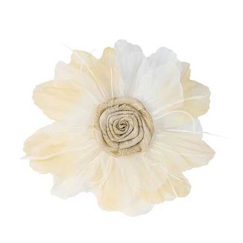 Kunstvolle Blumen-Organza-Applikation für Abendrock, Kleidung, gefiederter Kragen, Dekoration, Brosche, Nähbedarf, handgefertigtes Bastelzubehör von DOSERTY