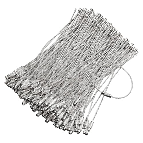 Metall-Schlüsselanhänger, Etiketten, Seil, Camp-Aufhängewerkzeug, Hardware, Edelstahl, Draht, Schlüsselanhänger, Ringe für schwere Gepäck, 60 Stück von DOSERTY