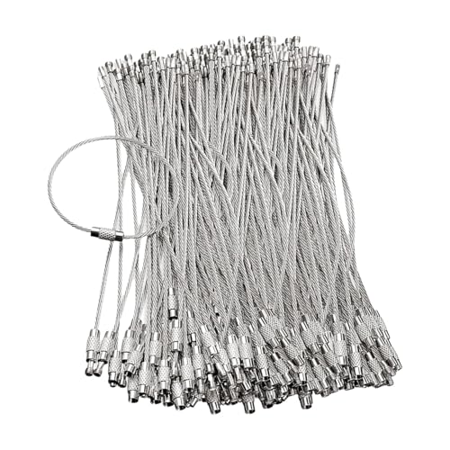 Metall-Schlüsselanhänger, Etiketten, Seil, Camp-Aufhängewerkzeug, Hardware, Edelstahl, Draht, Schlüsselanhänger, Ringe für schwere Gepäck, 60 Stück von DOSERTY
