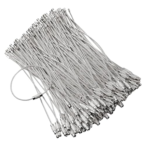 Metall-Schlüsselanhänger, Etiketten, Seil, Camp-Aufhängewerkzeug, Hardware, Edelstahl, Draht, Schlüsselanhänger, Ringe für schwere Gepäck, 60 Stück von DOSERTY