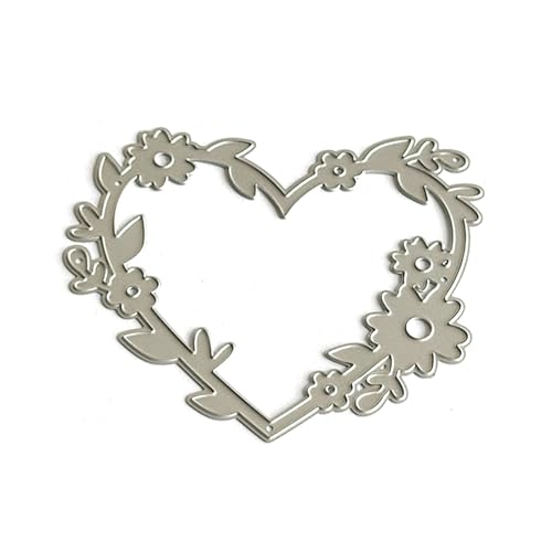 Metall-Stanzform mit Blumenrahmen, Herzform, Prägeschablonen für Karten, Scrapbooking, Dekoration Metall-Stanzform mit Blumenrahmen, Herzform, Prägeschablonen für Karten, Scrapbooking, Dekoration von DOSERTY