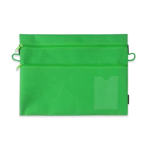 Multifunktionale Schreibwarentasche, doppellagiger Reißverschluss, Stift-Organizer für Dokumentenmappe, Reißverschluss, Dokumententasche, großes Fassungsvermögen, Federmäppchen von DOSERTY