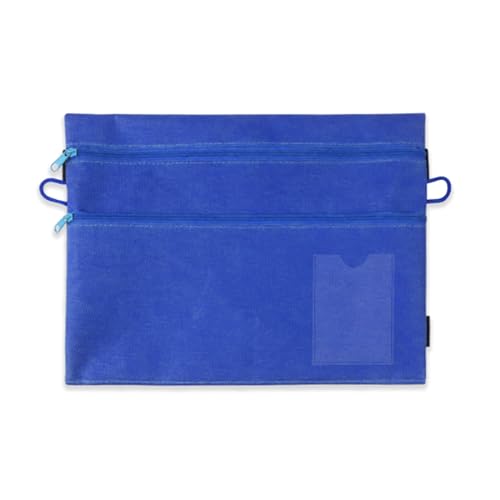 Multifunktionale Schreibwarentasche, doppellagiger Reißverschluss, Stift-Organizer für Dokumentenmappe, Reißverschluss, Dokumententasche, großes Fassungsvermögen, Federmäppchen von DOSERTY