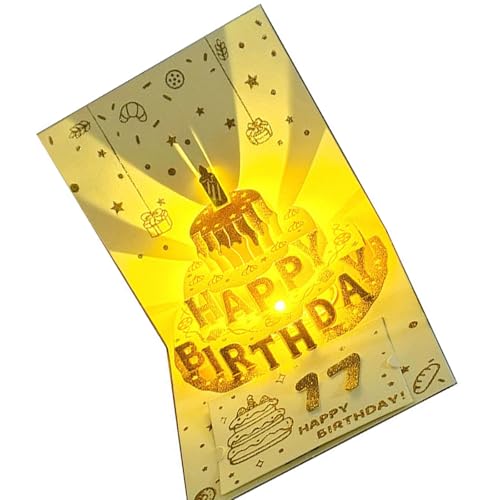 Musikalische beleuchtete Geburtstagskarte, Happy Birthday, Grußkarte mit Licht und Musik, für Frauen, Männer, Ehemann, Ehefrau, Kinder, musikalische Grußkarte Musikalische beleuchtete Geburtstagskarte, Happy Birthday, Grußkarte mit Licht und Musik, für Frauen, Männer, Ehemann, Ehefrau, Kinder, musikalische Grußkarte von DOSERTY