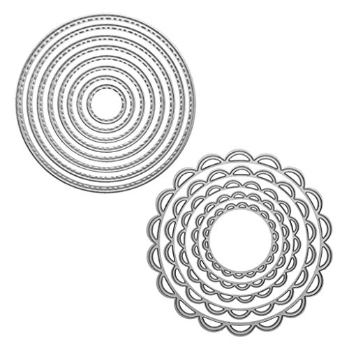Runde Metall-Stanzschablone für Scrapbooking, Alben, Stempel, Papier, Karten, Prägung, Dekoration, Basteln, Metall-Stanzformen von DOSERTY