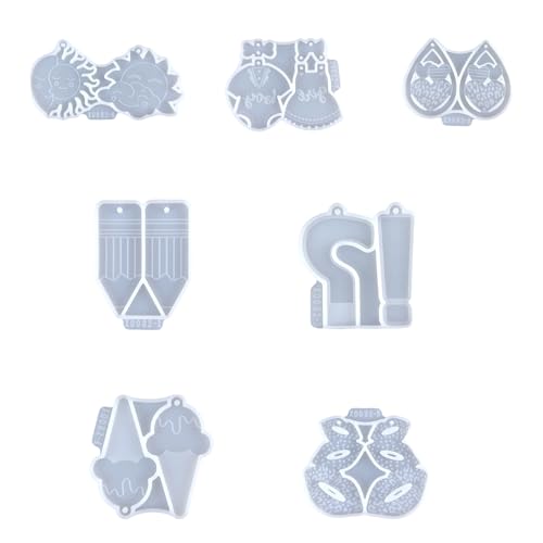 Silikonform-Set zum Basteln von Kristallharzohrringen, Bastelzubehör mit innovativer Form aus Silikon für Anhänger, Harz von DOSERTY