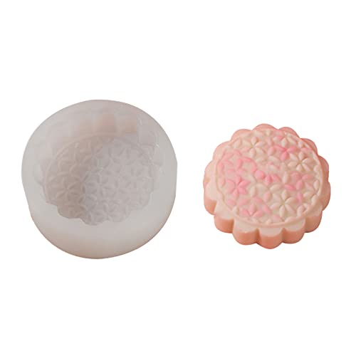 Silikonform in runder Blumenform, Seifenform für Kuchen, Muffins, Gelee, Schokolade, Süßigkeiten, Seifenformen, Silikonformen für Seifenherstellung, mit Trennwänden von DOSERTY