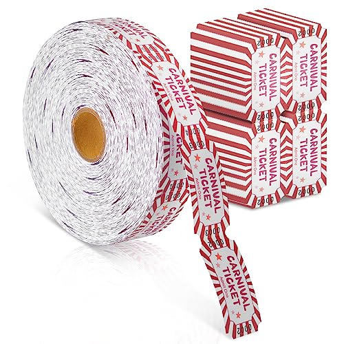 1000 Stück Karneval Roll Tickets Tombola Tickets Einzelrolle Karneval Party Tickets Karneval Mottoparty Dekorationen für Karneval Party von DOSTATNI