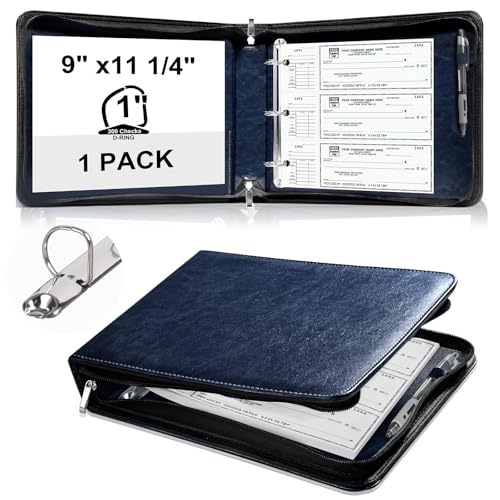 Scheckbuch mit 3 Ringen und Reißverschluss, PU-Leder, 2,5 cm, D-Ring, Business-Scheckhalter, 22,9 x 29,8 cm, Scheckbuch-Organizer für 300 Quittungen, 3 oder 9 Löcher, Schecks, Schreibtischbuch-Schecks Scheckbuch mit 3 Ringen und Reißverschluss, PU-Leder, 2,5 cm, D-Ring, Business-Scheckhalter, 22,9 x 29,8 cm, Scheckbuch-Organizer für 300 Quittungen, 3 oder 9 Löcher, Schecks, Schreibtischbuch-Schecks von DOSTATNI