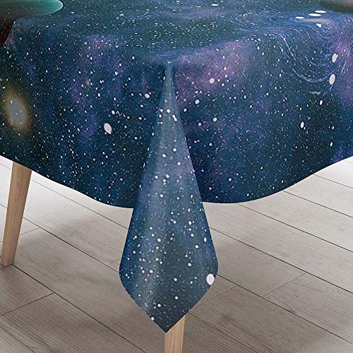 DOTBUY 3D Tischdecke Abwaschbar, Wasserabweisende Tischdecke Rechteckig Abwischbare Wachstuch für Desktop Dekorative Tuch Hotel Bankett Party Garten (Universumsplanet,90x90cm) von DOTBUY-SHOP