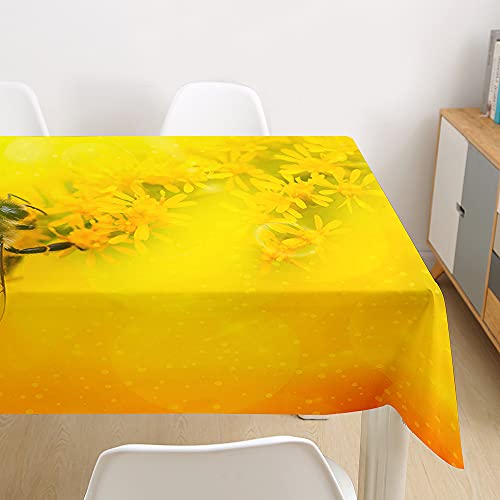 DOTBUY Tischdecke Abwaschbar Garten Draussen Outdoor Multifunktionale Tischdecke Für Den Haushalt für Küche,Geburtstag, Party, Picknick, Abschlussfeier Dekoration (gelber Blütenstaub,150X300CM) von DOTBUY-SHOP