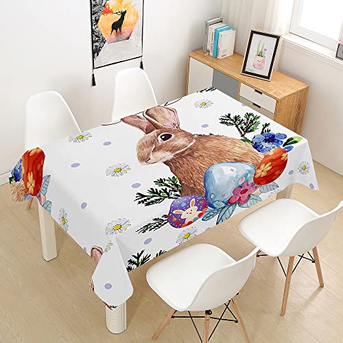 DOTBUY Tischdecke Abwaschbar Garten Draussen Outdoor Multifunktionale Tischdecke Für Den Haushalt für Küche,Geburtstag, Party, Picknick, Abschlussfeier Dekoration (140X260CM,braunes Kaninchen) von DOTBUY-shop