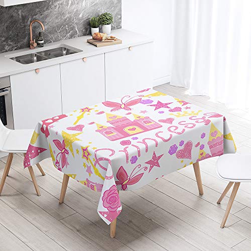 Tischdecke Abwaschbar, DOTBUY Wasserabweisende Tischdecke Rechteckig Abwischbare Wachstuch für Desktop Dekorative Tuch Hotel Bankett Party Garten (Rosa Schmetterling,60x60cm) von DOTBUY-shop