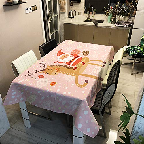 Weihnachtstischdecke Tischdecke Wasserabweisend Lotuseffekt, DOTBUY Weihnachten Tischtuch mit Lustigen Elchen Eyecatcher in Winter Weihnachten (Pferd,90x90cm) von DOTBUY-shop